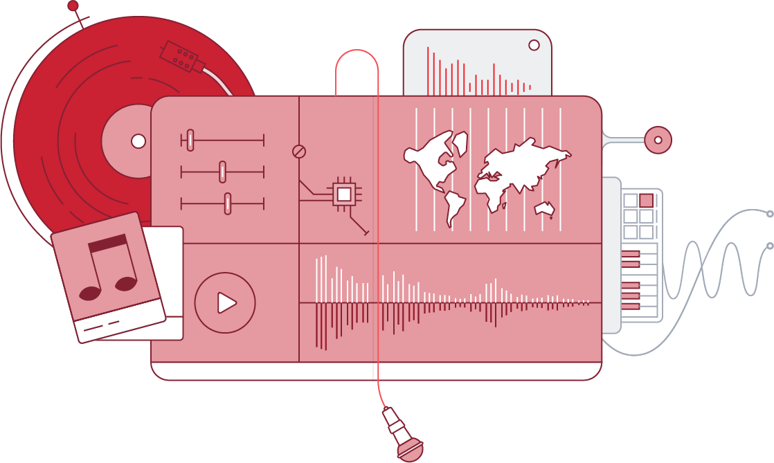 Illustration of music technology